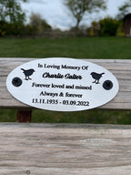 Gold and Silver Bench Memorial Plaque - Robin Circle