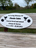 Gold and Silver Bench Memorial Plaque - Robin Circle