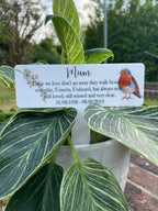 Acrylic Robin plant pot memorial plaque