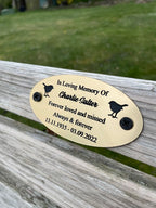 Gold and Silver Bench Memorial Plaque - Robin Circle