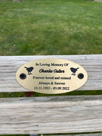 Gold and Silver Bench Memorial Plaque - Robin Circle
