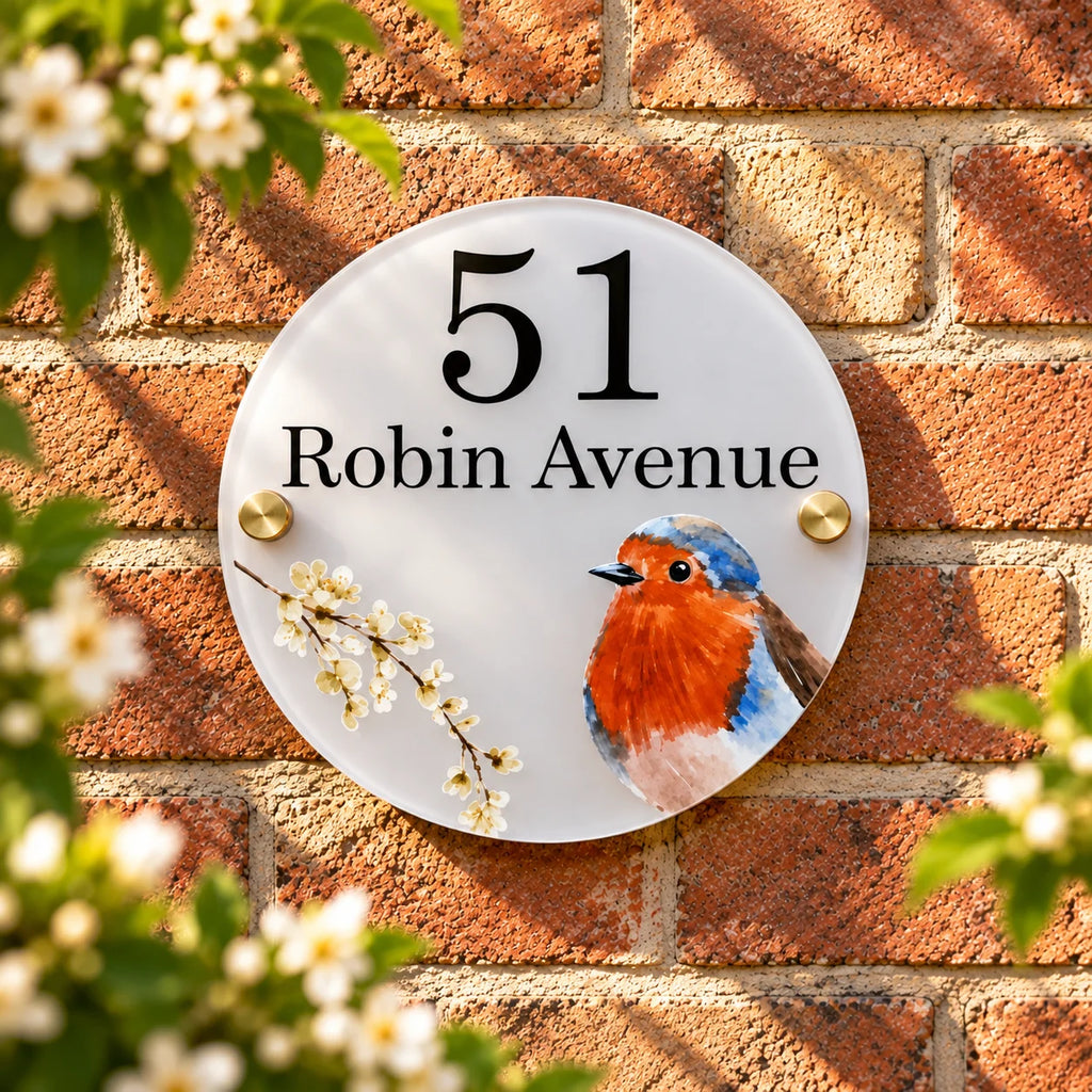 Robin acrylic house sign