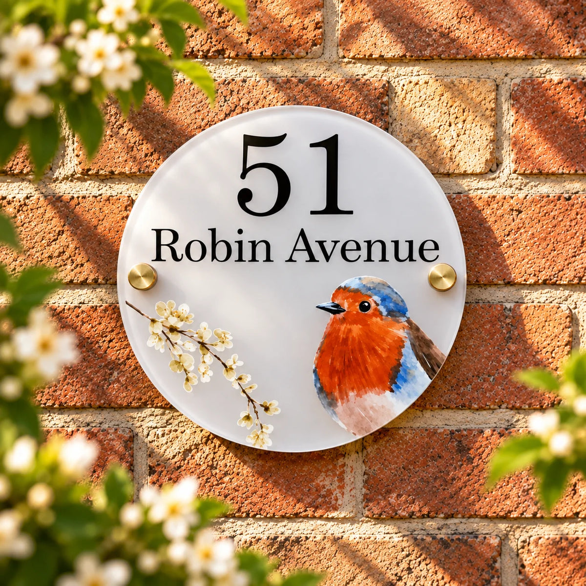 Robin acrylic house sign