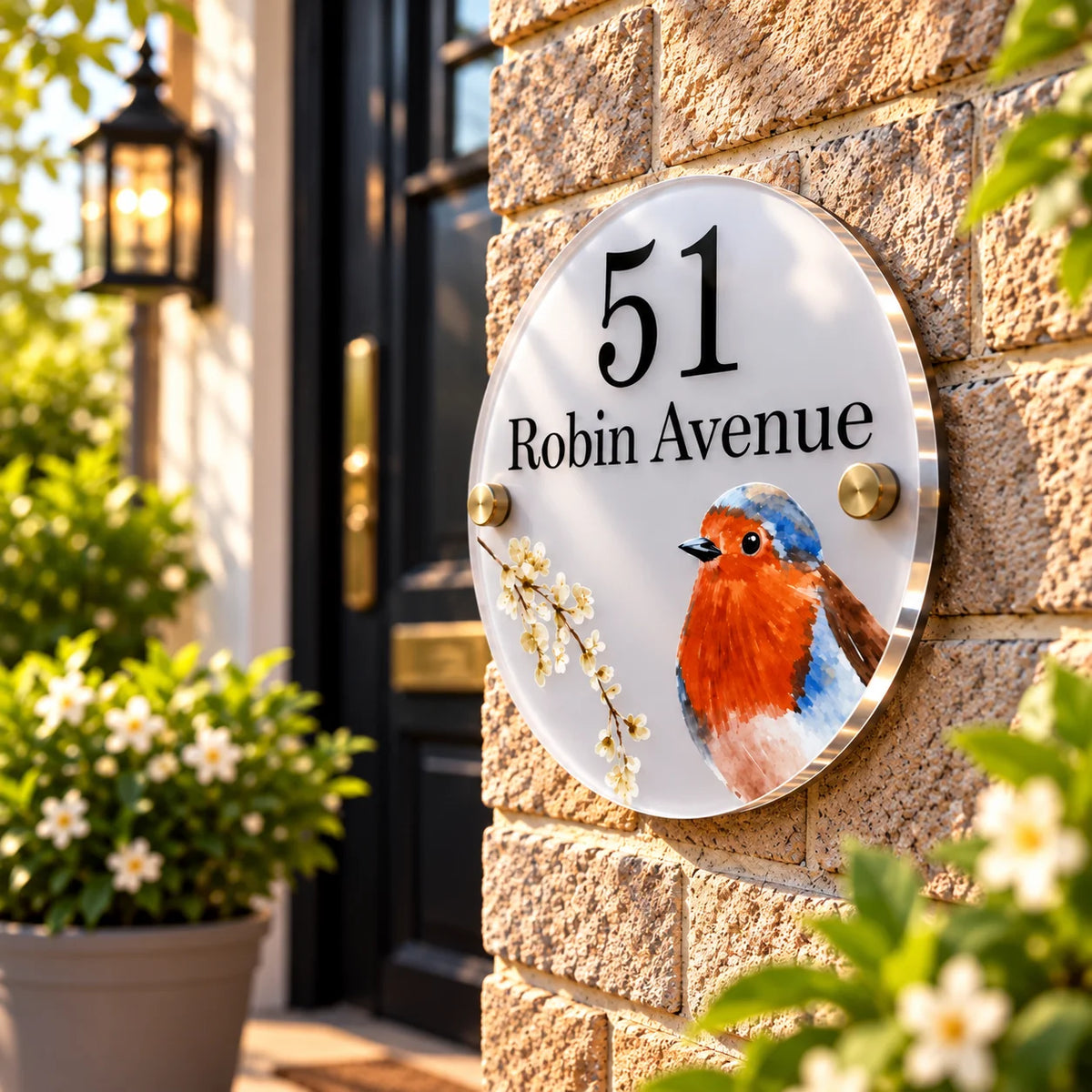 Robin acrylic house sign