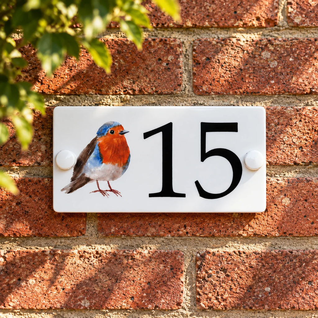 Acrylic house sign robin small