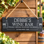 Wine bar garden slate sign