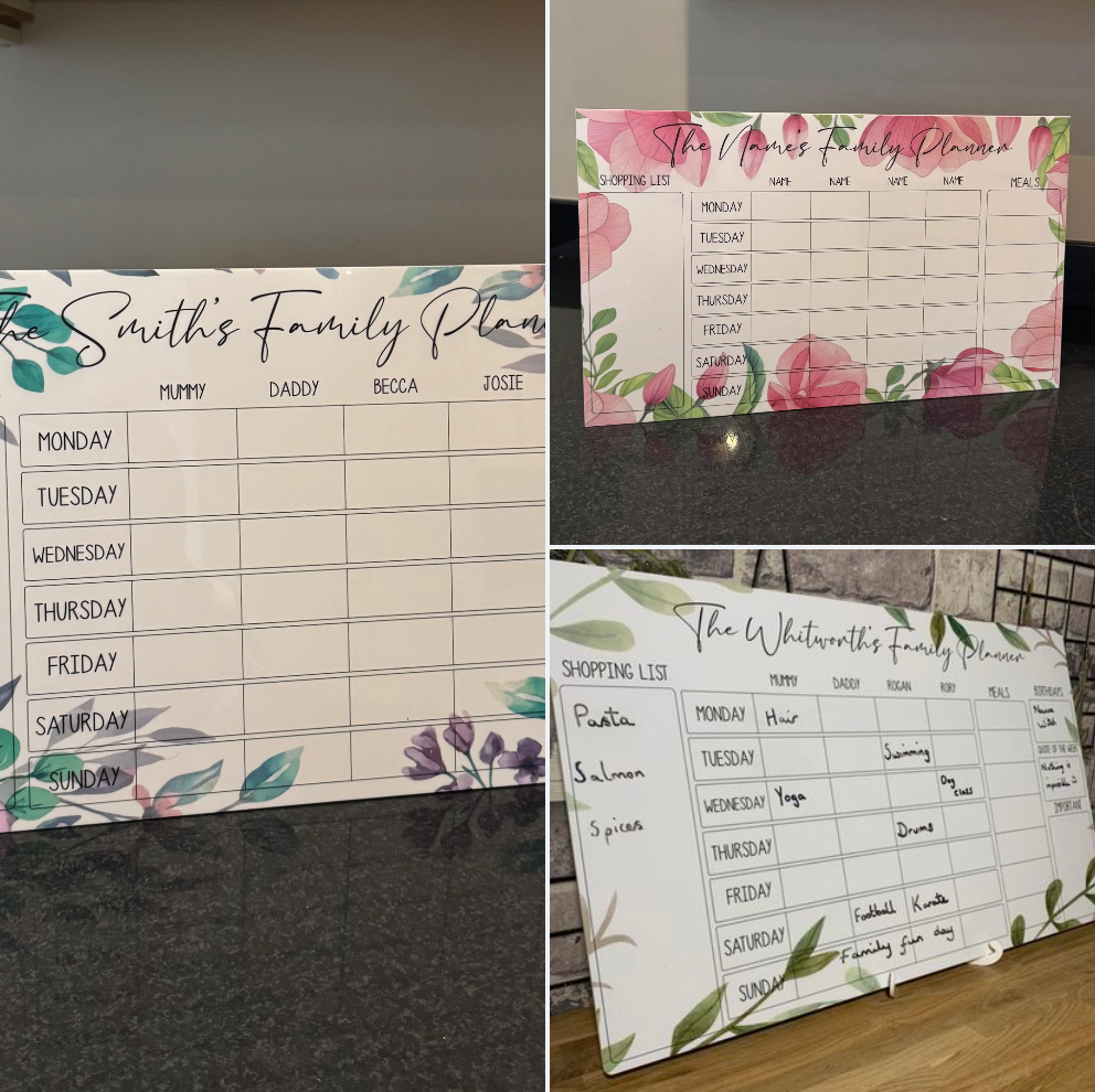 Family weekly planner Pink
