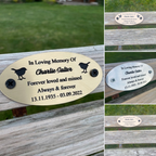 Gold and Silver Bench Memorial Plaque - Square