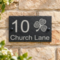 Celtic clover slate house sign