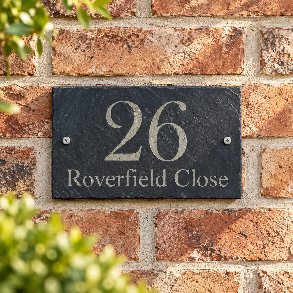 Plain slate house sign
