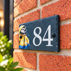 Number slate house sign duck small