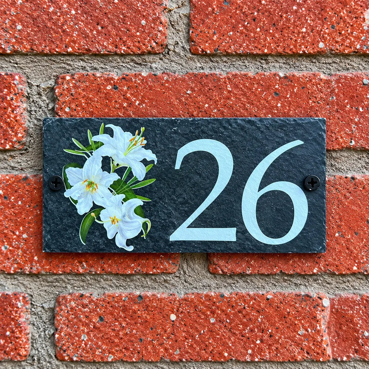 Number slate house sign lilly small