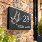 Butterfly slate house sign