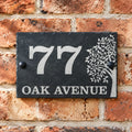 Tree slate house sign