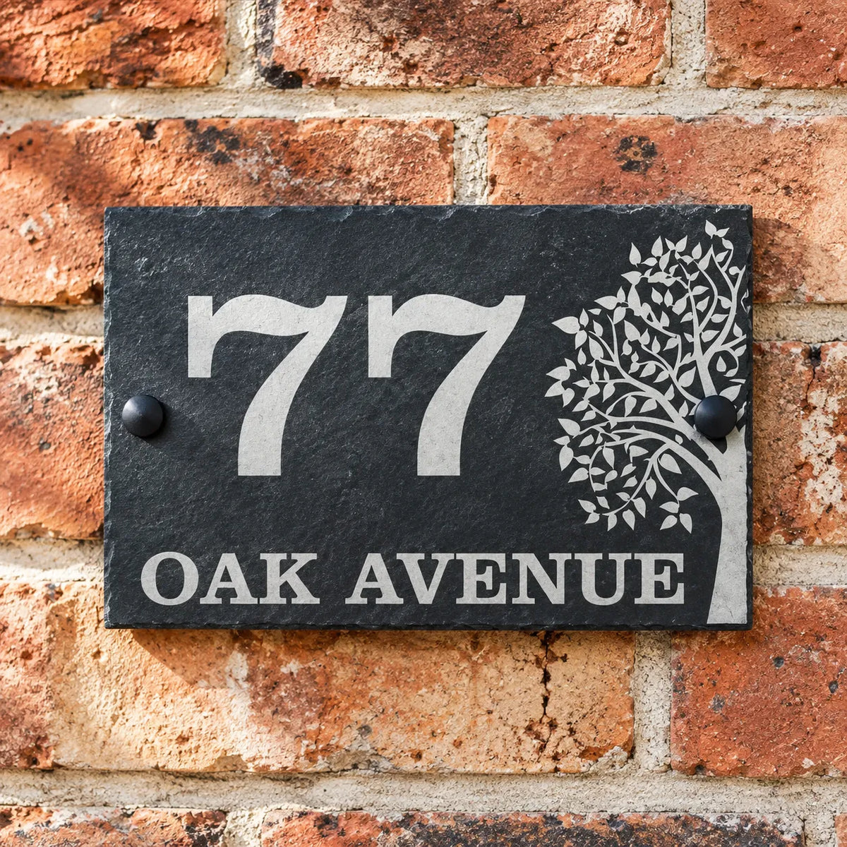 Tree slate house sign