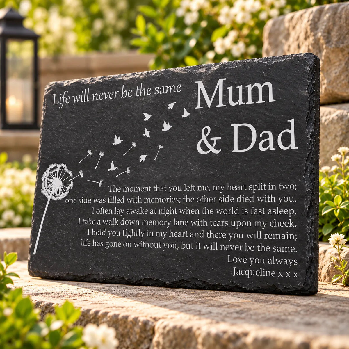Dandelion memorial plaque