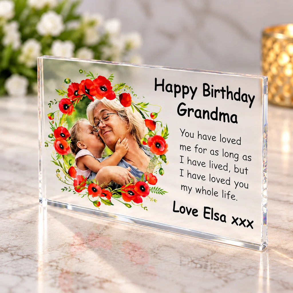 Birthday wreath acrylic block