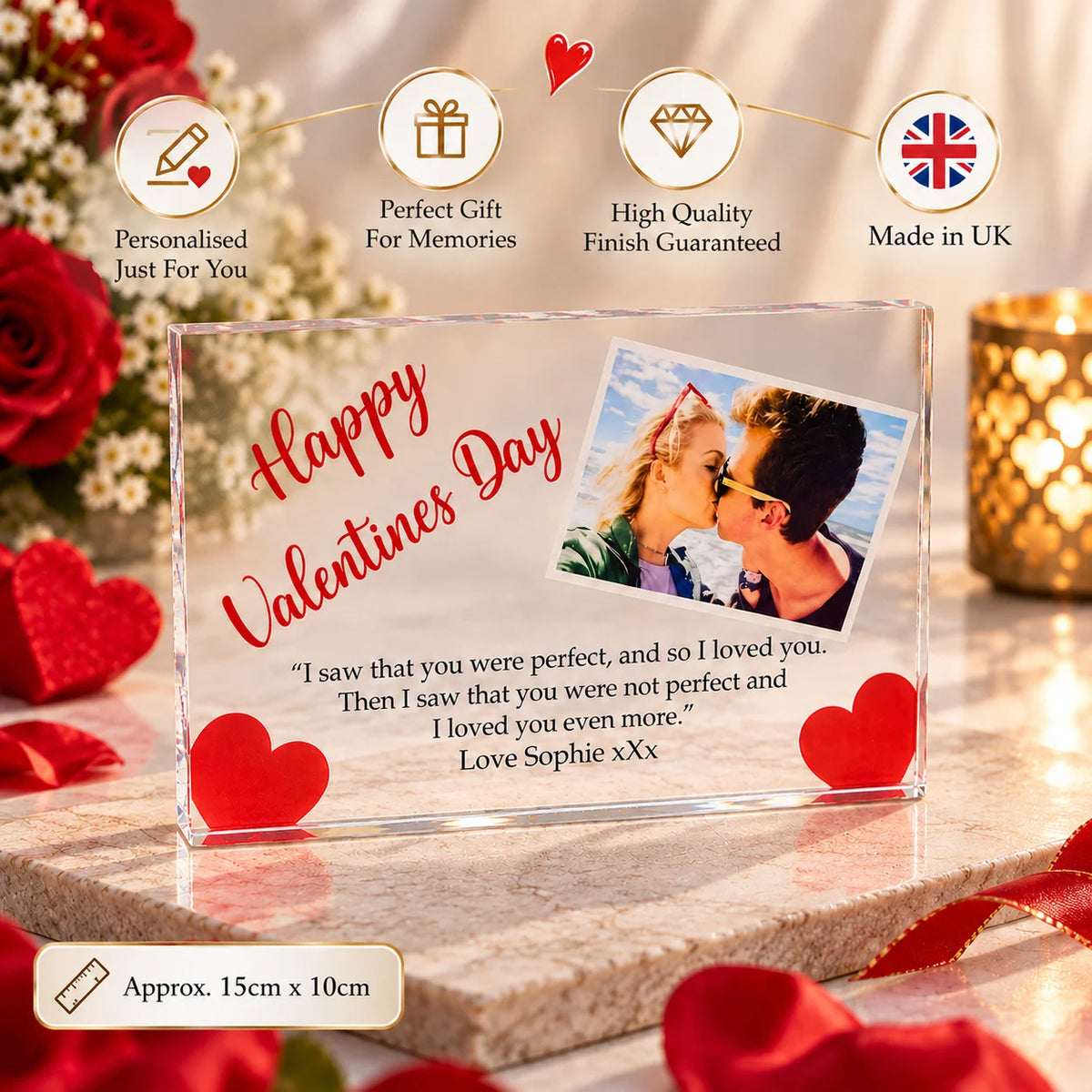 Valentine’s acrylic block