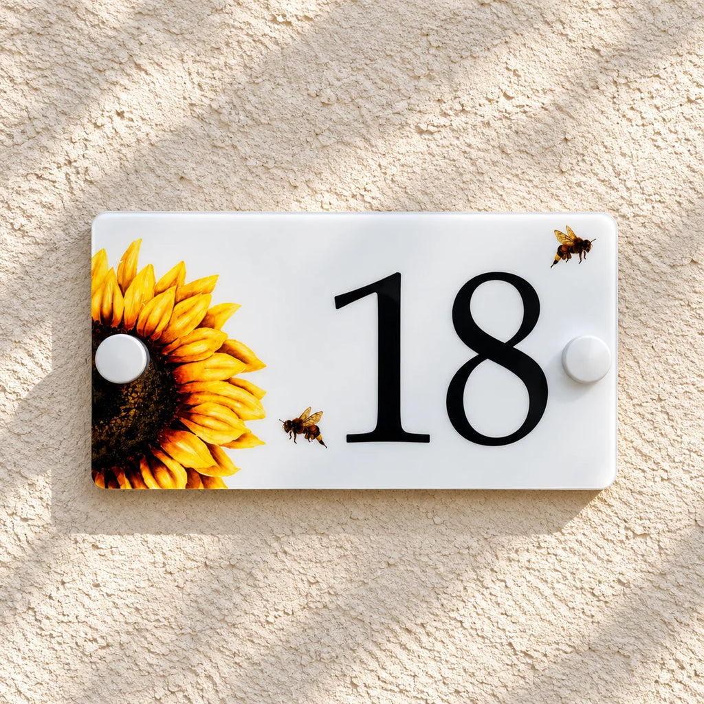 Acrylic house sign sunflower small