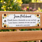 Acrylic sunflower bench memorial plaque