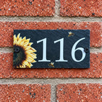 Number slate house sign sunflower small