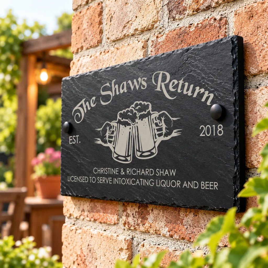 Garden beer slate sign