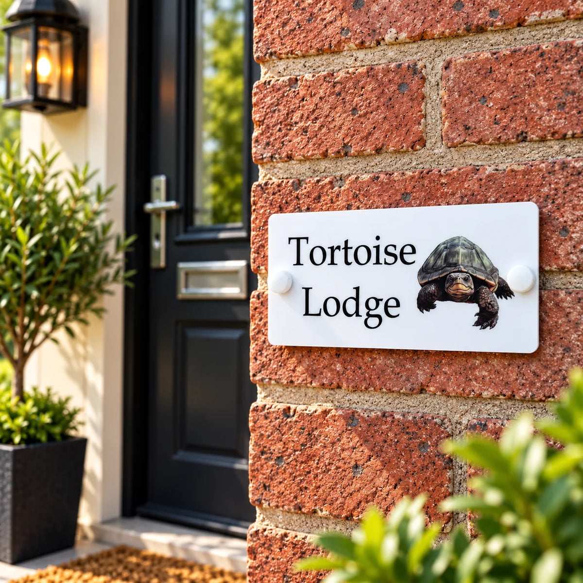 Acrylic house sign tortoise small