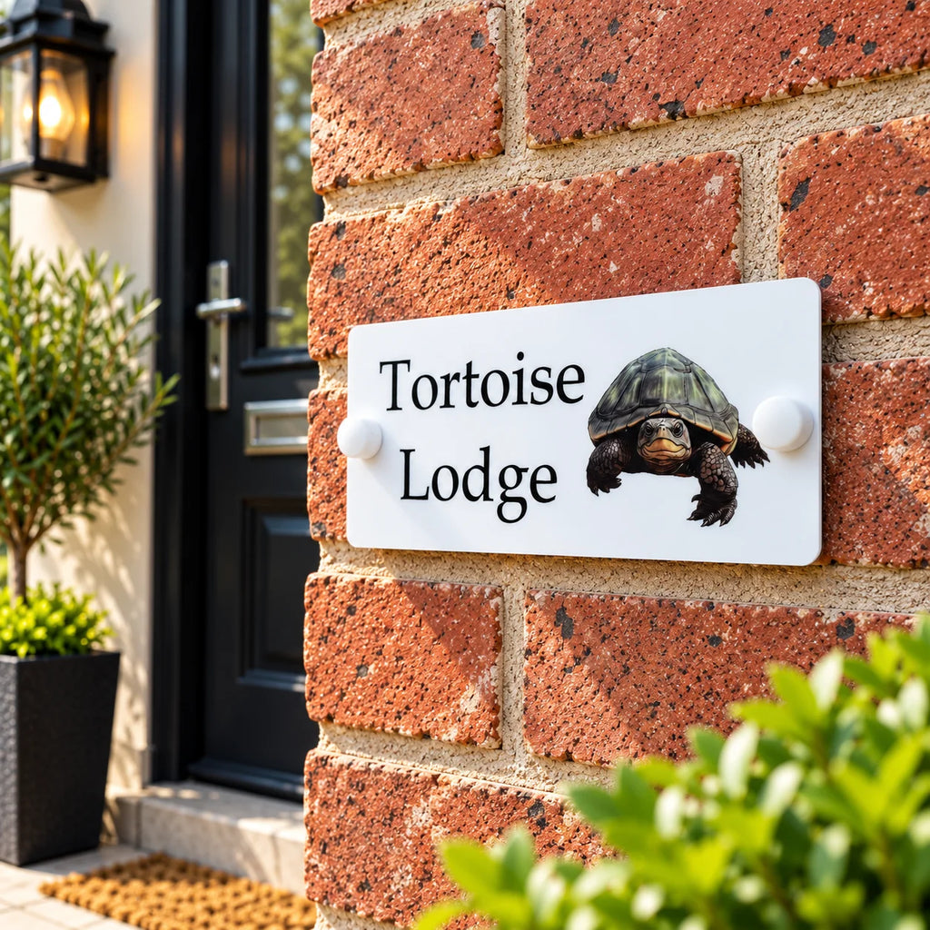 Acrylic house sign tortoise small