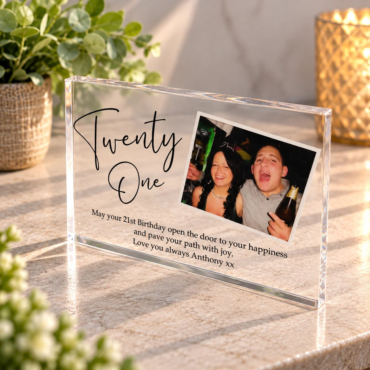 Birthday age acrylic block