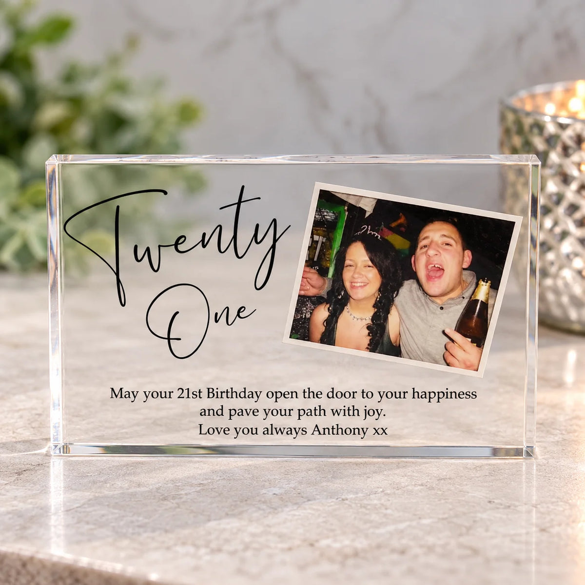 Birthday age acrylic block