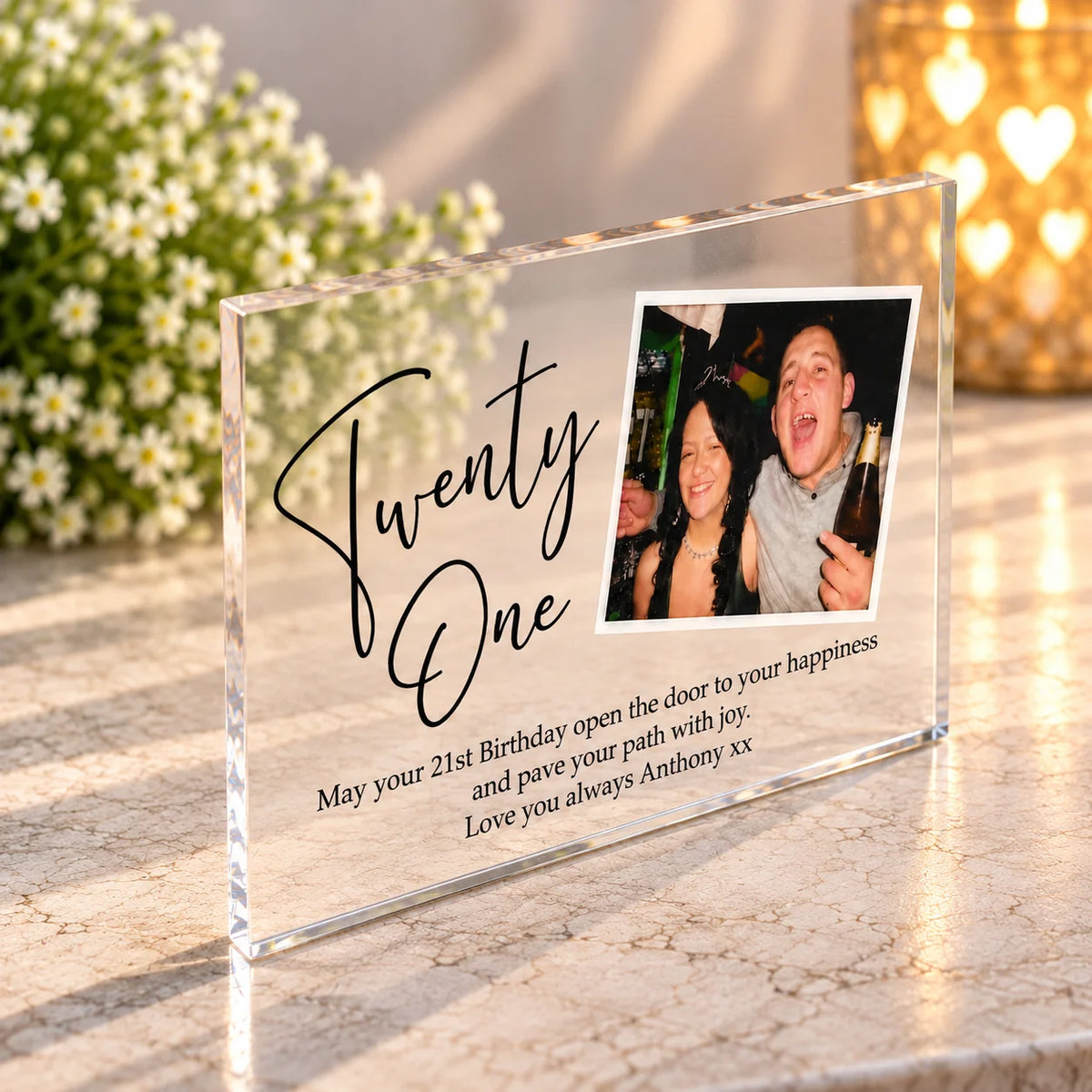 Birthday age acrylic block