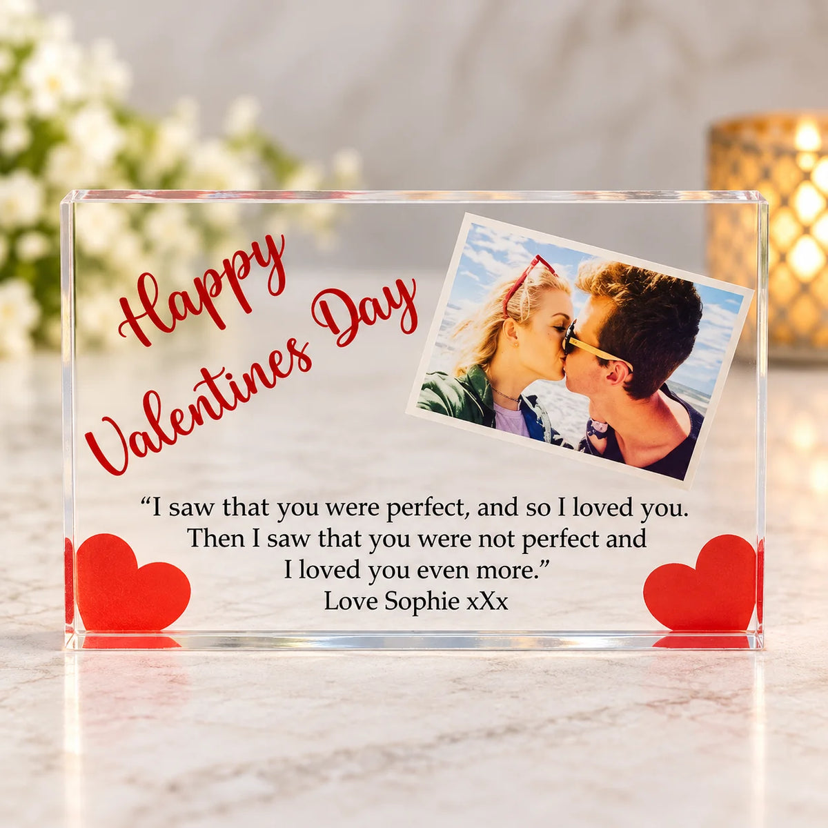 Valentine’s acrylic block