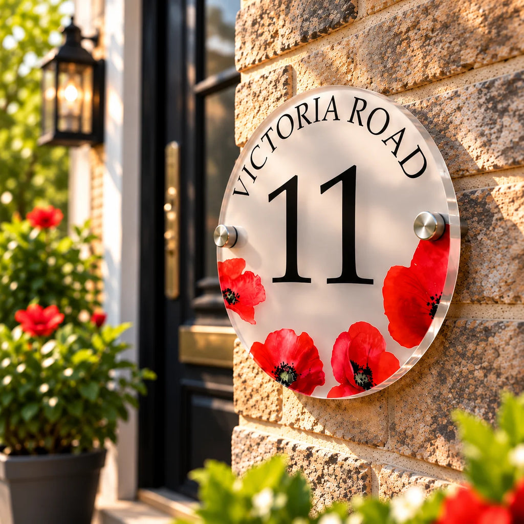 Poppy acrylic house sign