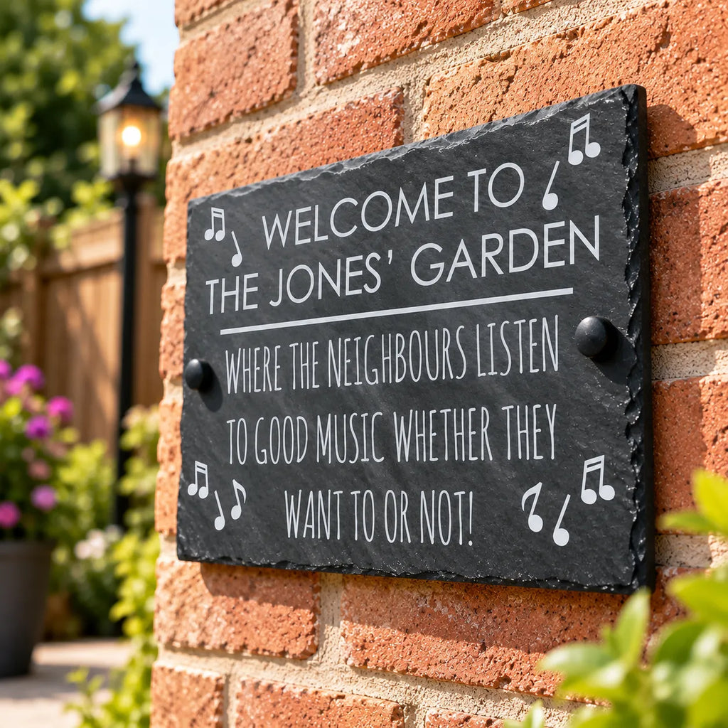 Welcome to Garden slate sign