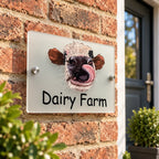 Funny cow acrylic house sign