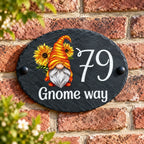 Oval Gnome slate house sign