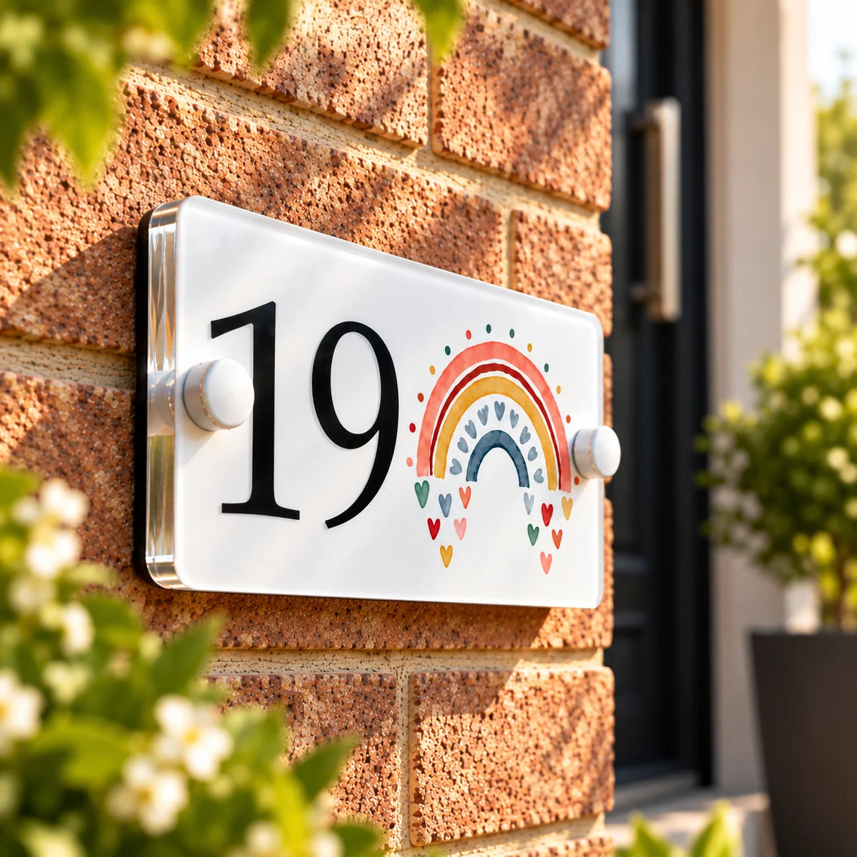 Acrylic house sign rainbow small