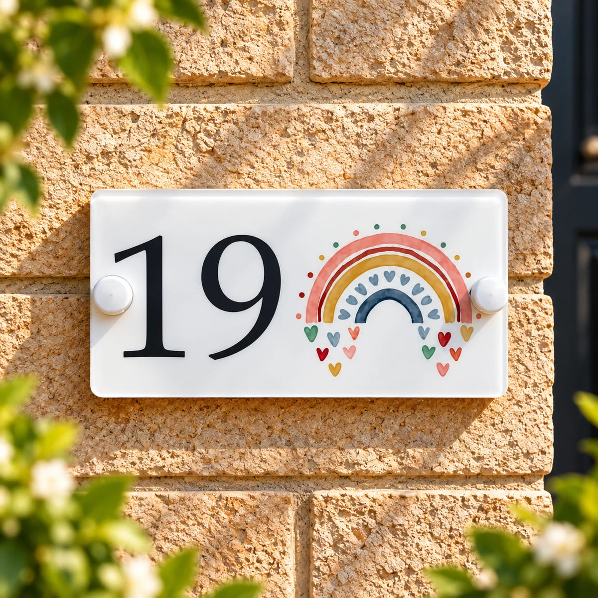 Acrylic house sign rainbow small
