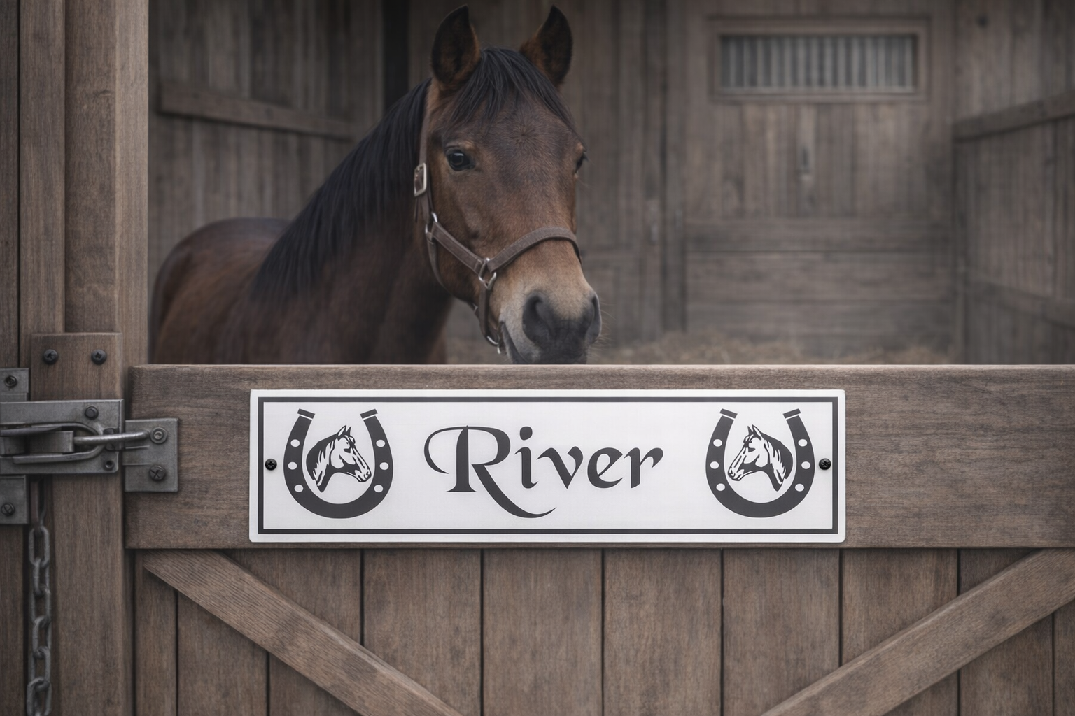 Horse Stable Door Sign Acrylic With Boarder - Free Mucking Fabulous Sl ...