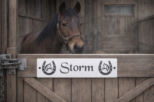 Horse Stable Door Sign Acrylic Without Boarder - The Free Mucking Fabulous Slate Coaster