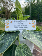 Acrylic Yellow Flowers plant pot memorial plaque