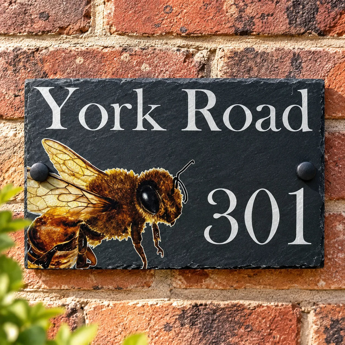 Bee slate house sign