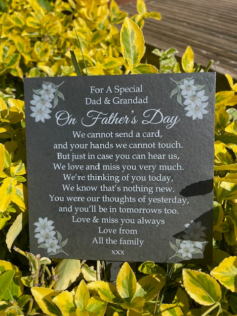 Father’s Day memorial slate plaque 1