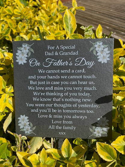 Father’s Day memorial slate plaque 1