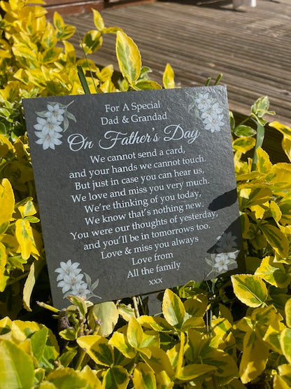Father’s Day memorial slate plaque 1