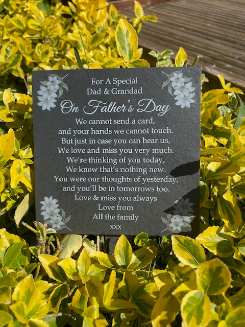 Father’s Day memorial slate plaque 1