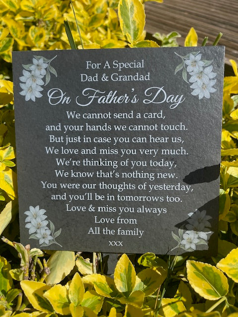Father’s Day memorial slate plaque 1