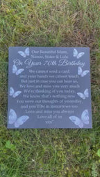 Butterfly Birthday memorial plaque