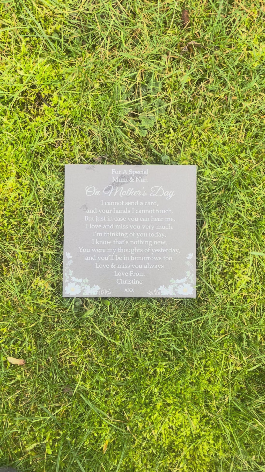 Mother’s Day memorial plaque Daisy