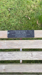 Acrylic bench black dandelion memorial plaque